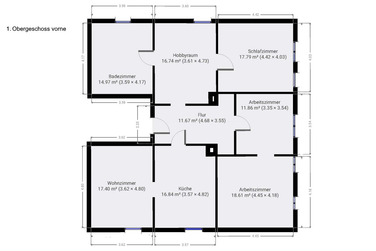 Grundriss 1.OG vorne Grundriss 1.OG vorne
