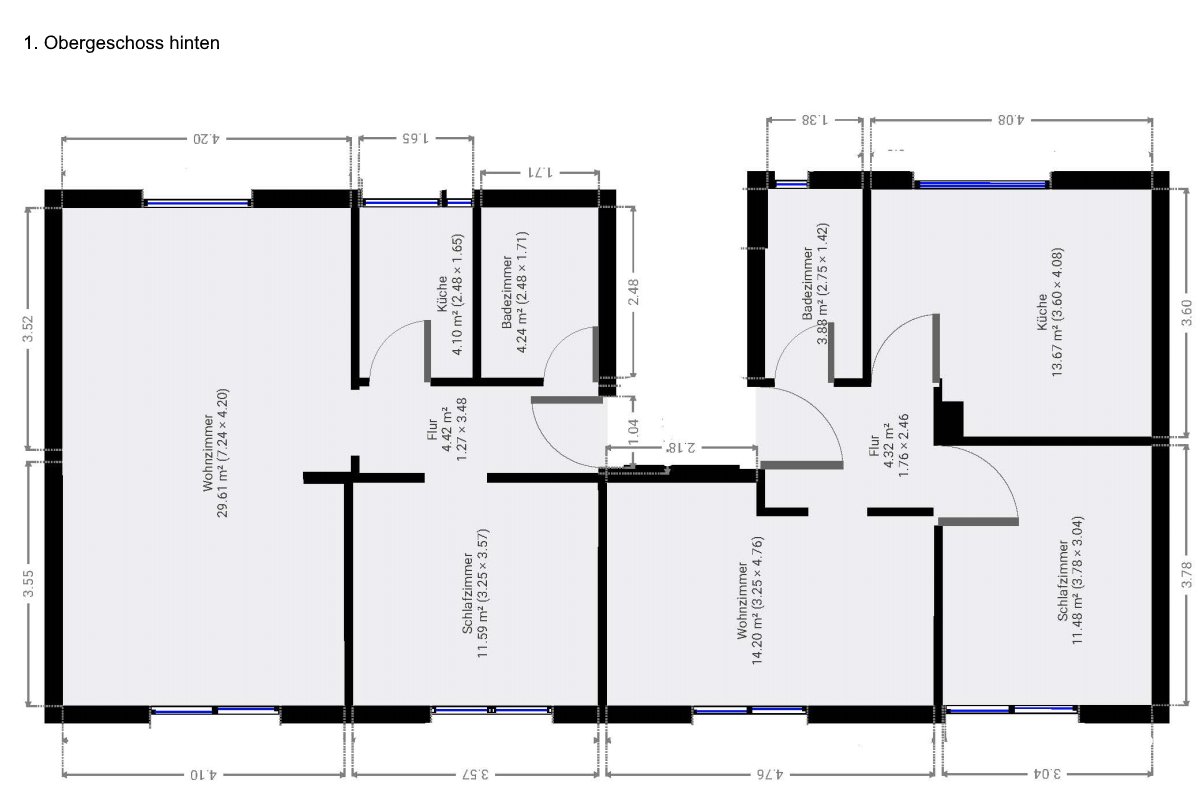 Grundriss 1.OG hinten Grundriss 1.OG hinten
