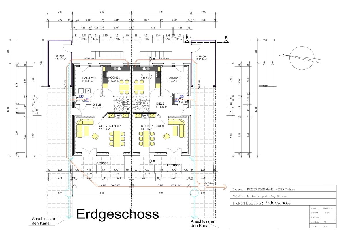 Doppelhaus Grundriss EG Doppelhaus Grundriss EG