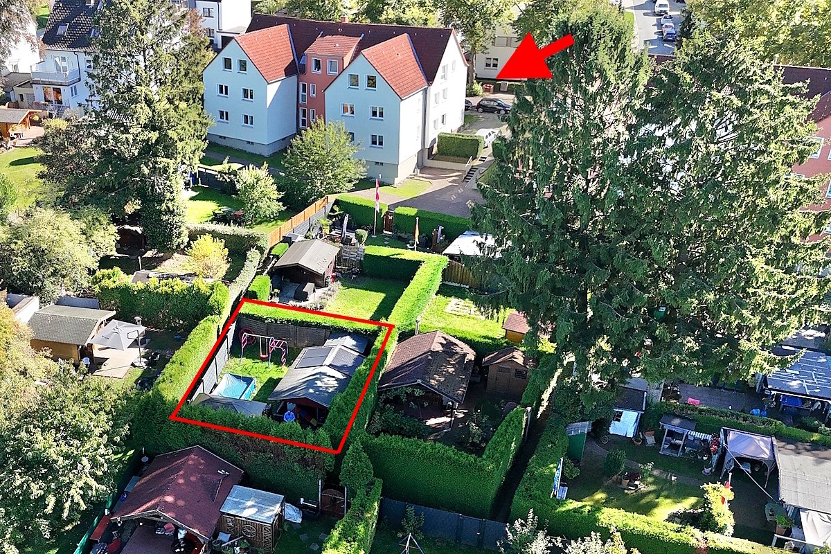 Vogelperspektive Gartengrundstück Haus Vogelperspektive Gartengrundstück Haus
