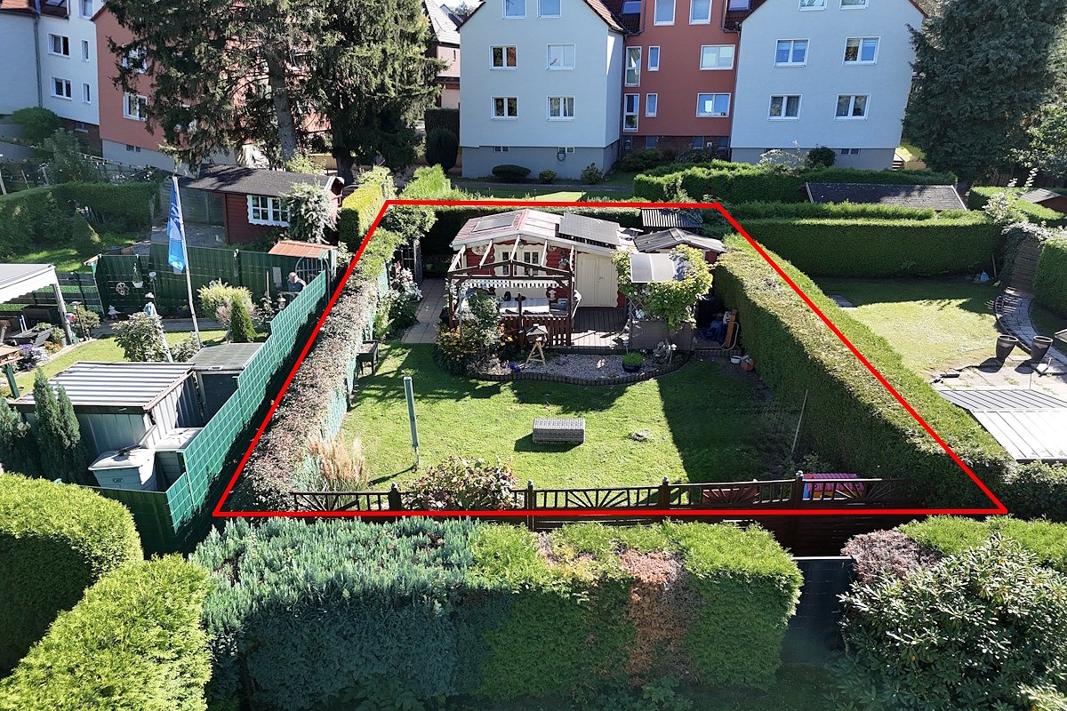 Vogelperspektive Gartengrundstück Vogelperspektive Gartengrundstück