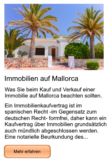 Informationen Immobilien kaufen Mallorca