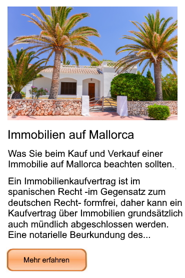 Informationen zum Immobilienverkauf und Immobilienkauf auf Mallorca